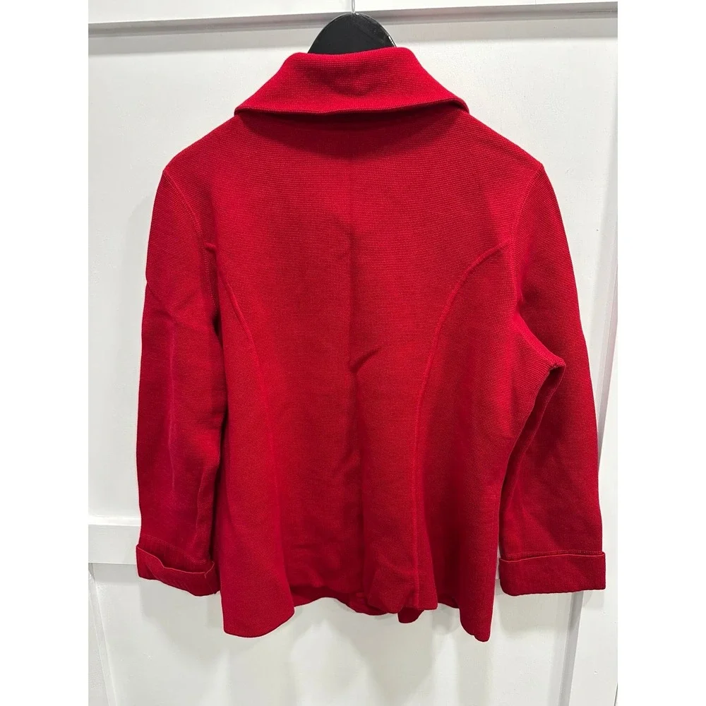 Jones New York Signature Petite Large Red Button-Front‎ Jacket